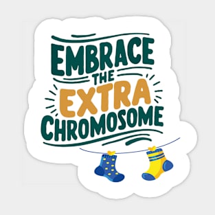 Embrace Uniqueness design - Extra Chromosome Pride Sticker